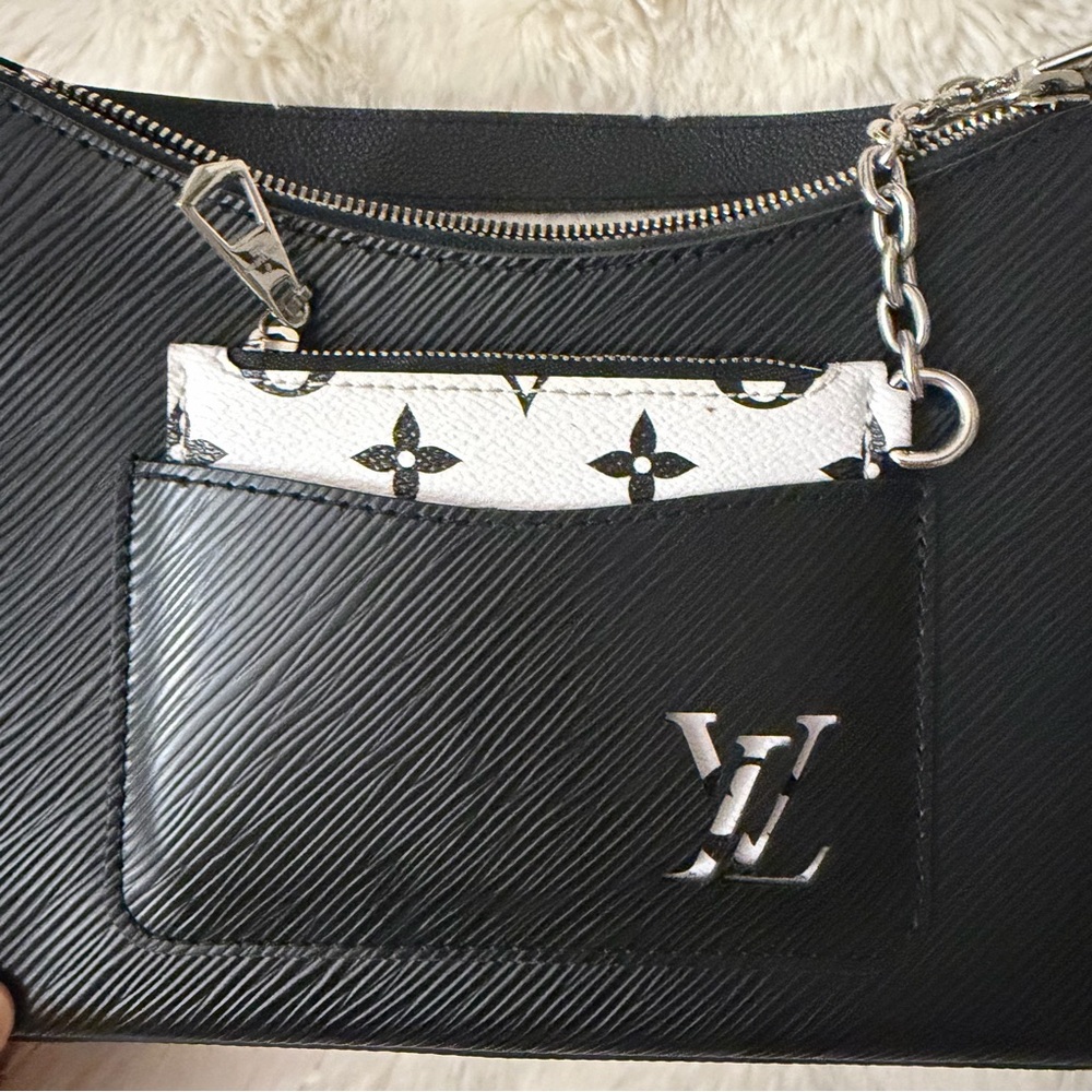 Louis Vuitton Black Marelle Shoulder Bag with Silver Hardware - Picture 7 of 8